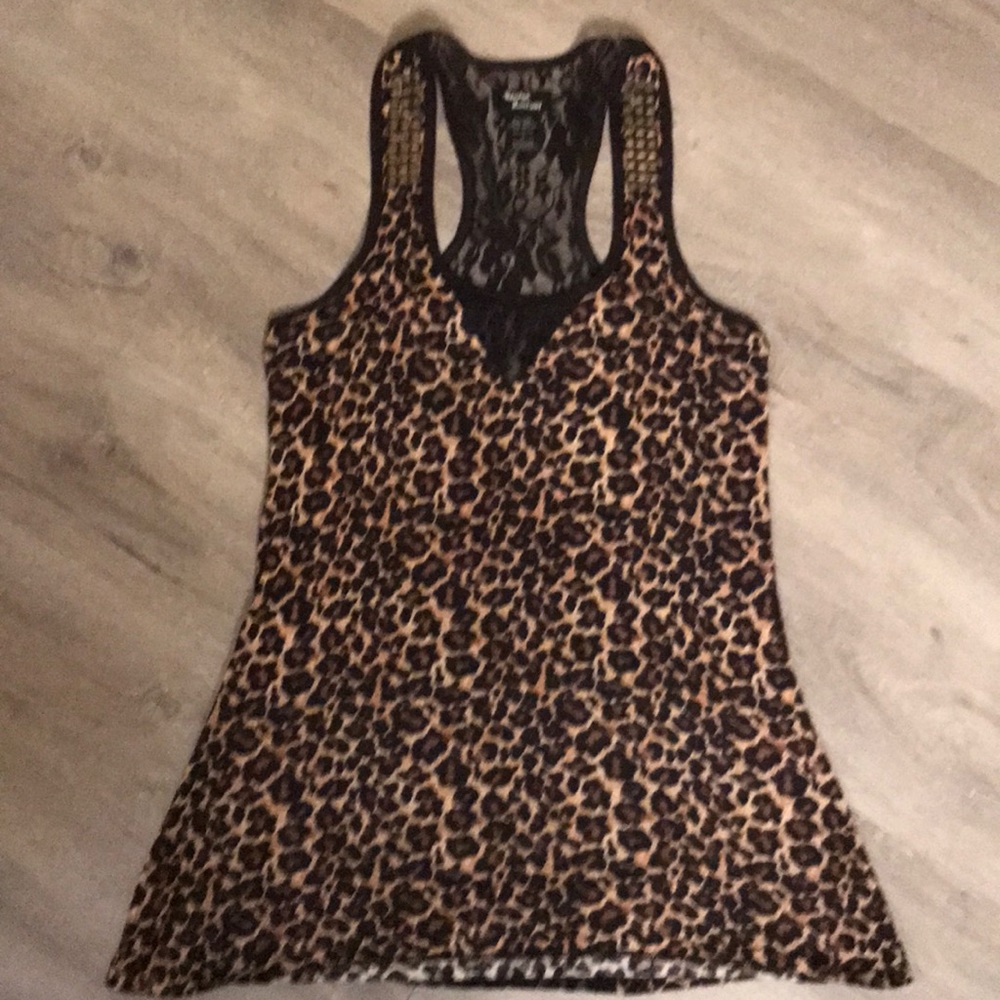 Hot Topic tank w metal stud accents and lace back